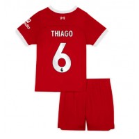 Camisa de Futebol Liverpool Thiago Alcantara #6 Equipamento Principal Infantil 2023-24 Manga Curta (+ Calças curtas)